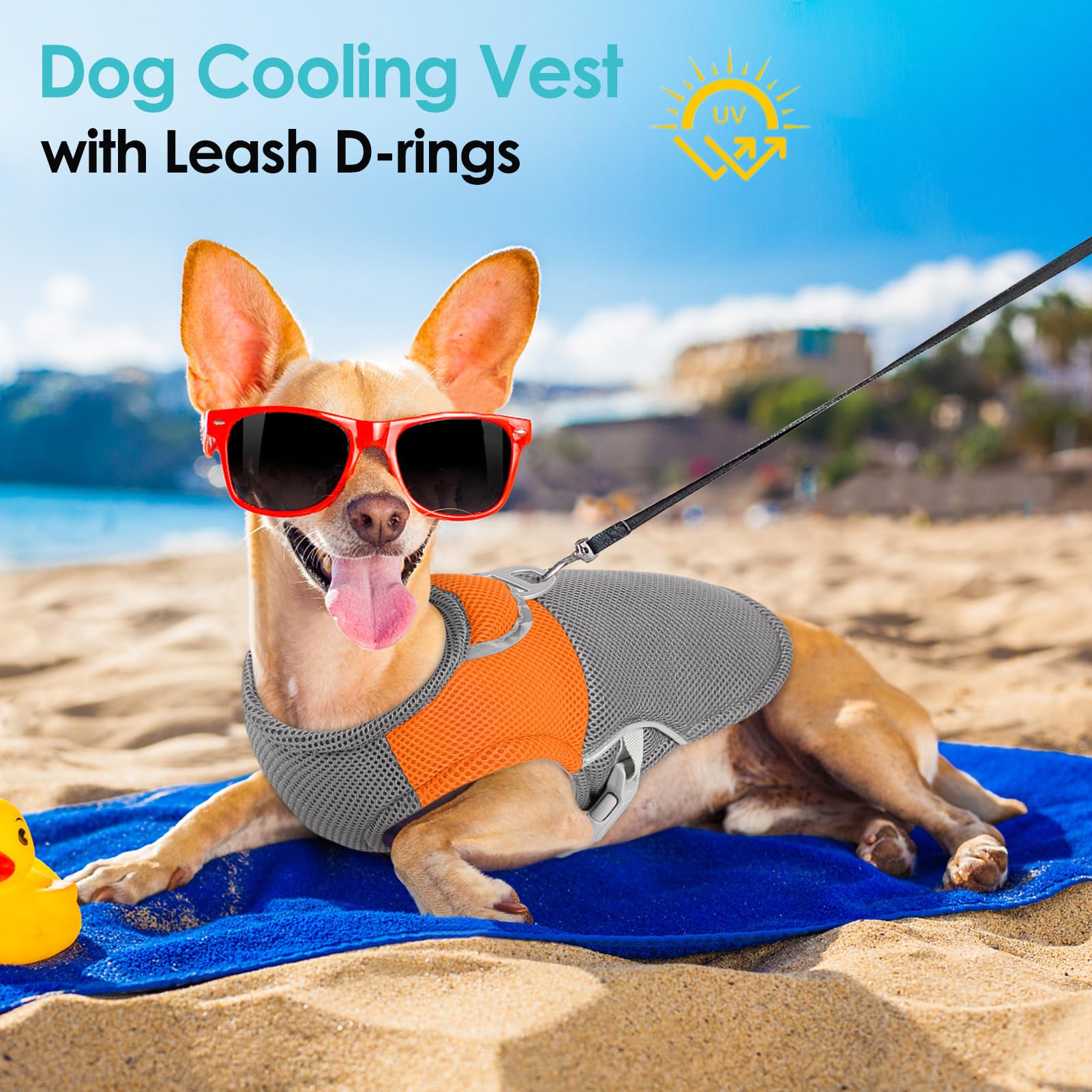 Aofitee Dog Cooling Vest Small Dogs, Breathable Cooling Jacket For Dogs Uv Protection Shirt, Dog Cooler Shirt With Harness D-Rin